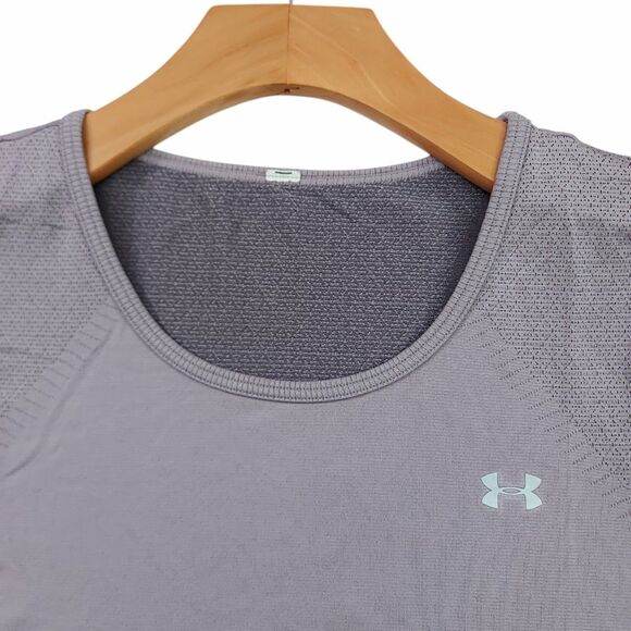 Under Armour Top Womens Small Mauve Seamless Short Sleeve Breathable Training - Picture 4 of 9